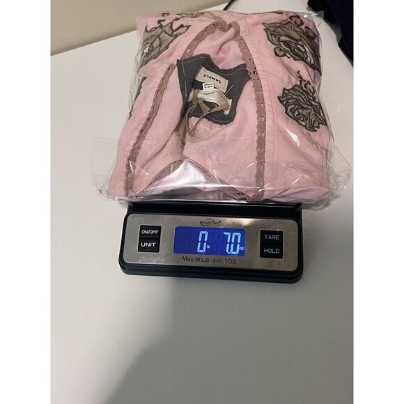 Odd Molly Anthropologie Pink Embroidered Mini Tunic Dress Babydoll Small Preppy - Picture 9 of 10